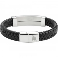 Браслет Zippo Steel Bar Braided Leather Bracelet (20 см) купить в Сыктывкаре