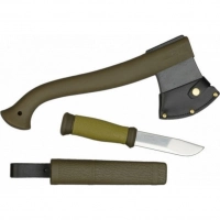 Набор Morakniv Outdoor Kit MG, нож Morakniv 2000 сталь Sandvik 12C27, цвет зеленый + топор купить в Сыктывкаре