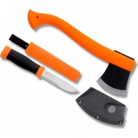 Набор Morakniv Outdoor Kit Orange, нож Morakniv 2000 нержавеющая сталь, цвет оранжевый + топор купить в Сыктывкаре