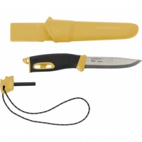 Нож с фиксированным лезвием Morakniv Companion Spark Black Yellow, сталь Sandvik 12C27, рукоять резина/пластик купить в Сыктывкаре