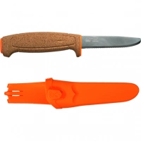 Нож с фиксированным лезвием Morakniv Floating Serrated Knife, сталь Sandvik 12C27, рукоять пробковая купить в Сыктывкаре