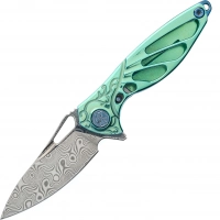 Нож складной Rike Mini Green, сталь Damasteel купить в Сыктывкаре