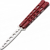 Тренировочный нож-бабочка (балисонг) Balisong Trainer, Boker Plus 01BO712, клинок из нержавеющей стали Zero-ground Plain (без заточки), рукоять стеклотекстолит G10, красный купить в Сыктывкаре