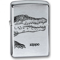 Зажигалка ZIPPO Alligator, с покрытием Brushed Chrome, латунь/сталь, серебристая, матовая, 36x12x56 купить в Сыктывкаре