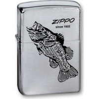 Зажигалка ZIPPO Black Bass Brushed Chrome, латунь с никеле-хром. покрыт., серебр., матов., 36х56х12мм купить в Сыктывкаре