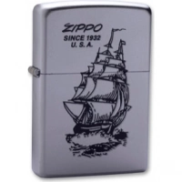 Зажигалка ZIPPO Boat-Zippo Satin Chrome, латунь с ник.-хром. покрыт., сереб., матовая, 36х56х12мм купить в Сыктывкаре